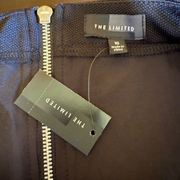 The Limited Black‎ Textured Pencil Skirt Faux Wrap Zip Closure Size 10 - Picture 6 of 11